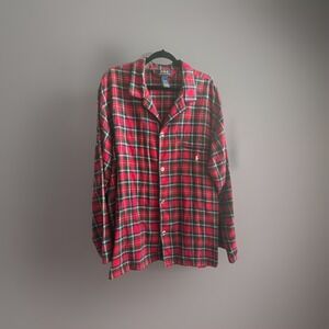 Mens Polo Ralph Lauren Plaid Flannel PJ Pajama Top Size Med Holiday‎ Tartan